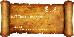 Rákai Andrea névjegykártya
