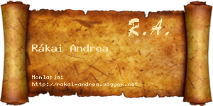 Rákai Andrea névjegykártya