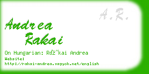 andrea rakai business card